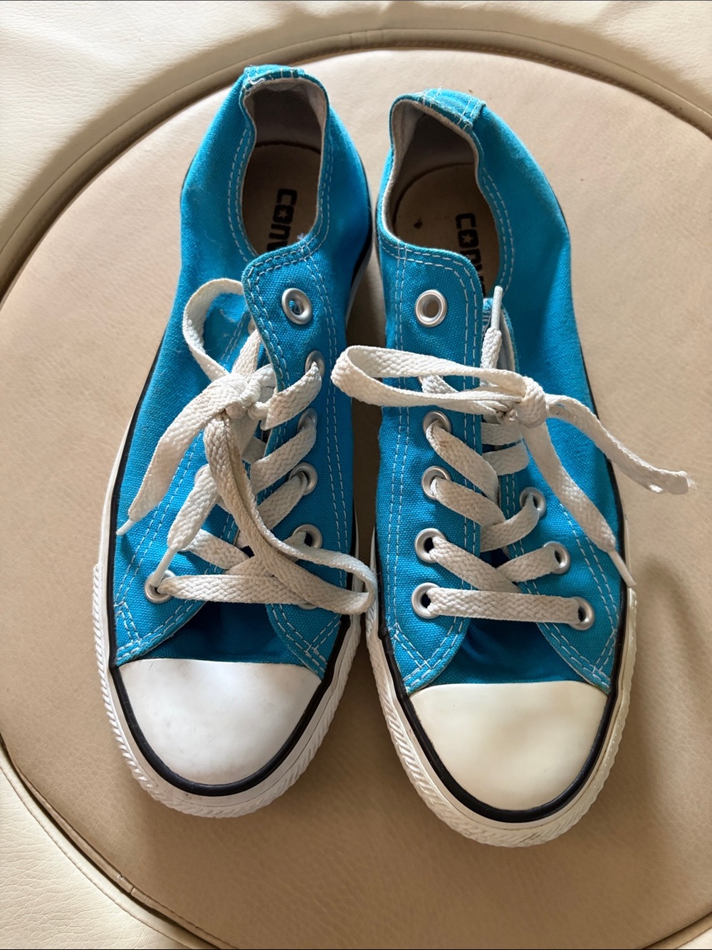 Converse Kids Turquoise Canvas Lace-Up Sneakers